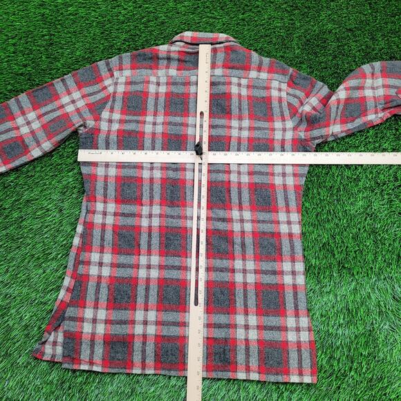 Vintage 90s Western Flannel Wool Button Shirt S/M 21x29 Plaid - Picture 4 of 11